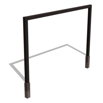 Teräksinen pergola - Suora - 400 x 230 cm - RAL9005 matta (musta) - Betonijalalla
