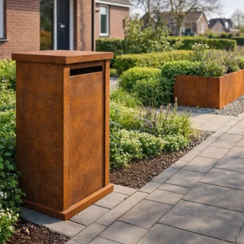 Corten-teräksinen postilaatikko - Arizona M - 60 x 40 x 100 cm