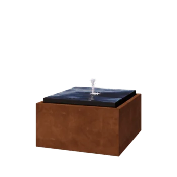 Corten-teräksinen suihkulahde - Orin - 80 x 80 x 40 cm - LED-valaistuksella